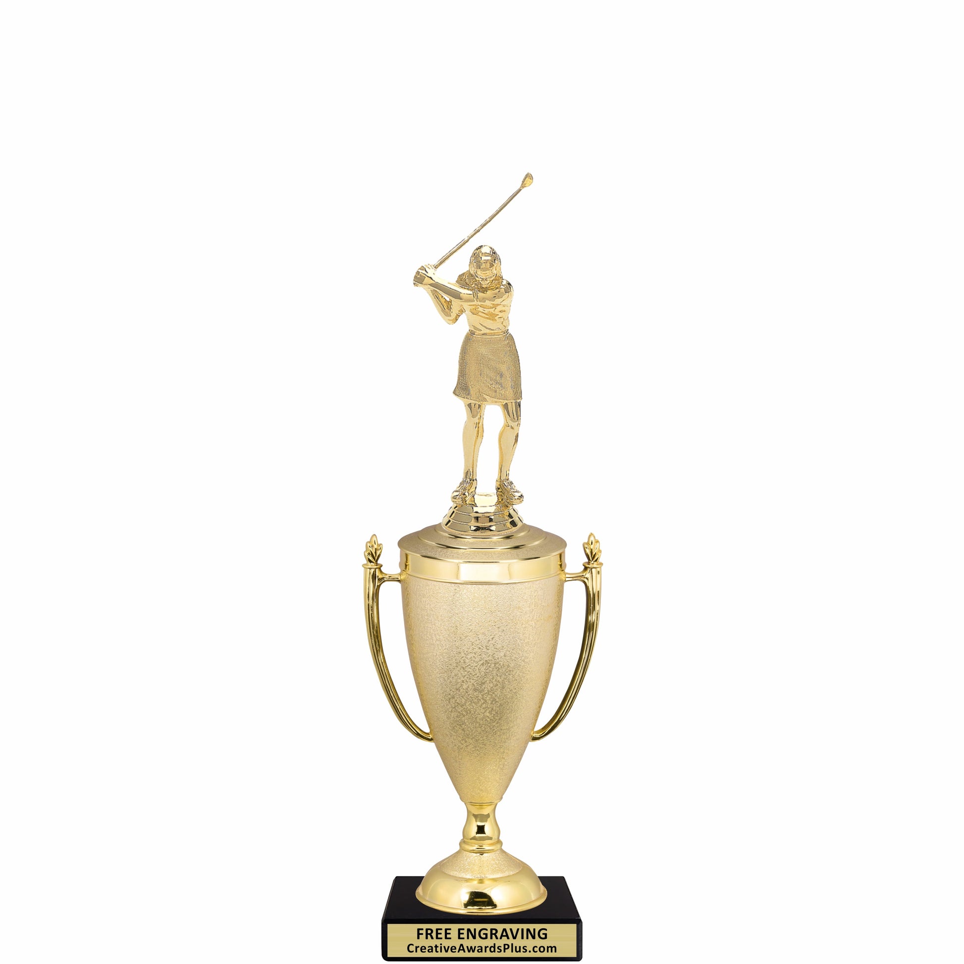 Stippled Cup Golf Trophy 13" / Gold / Female
