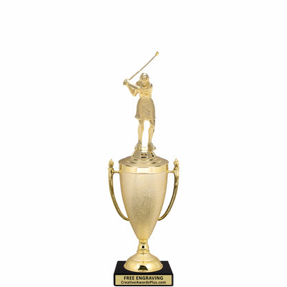 Stippled Cup Golf Trophy 13" / Gold / Female