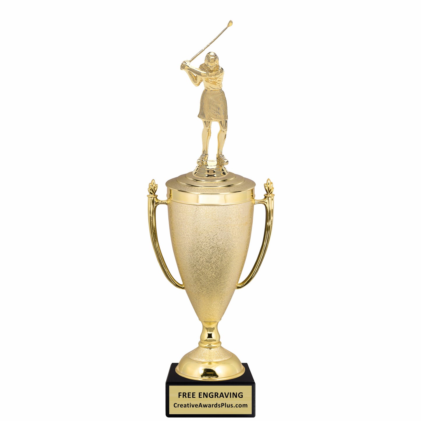 Stippled Cup Golf Trophy 15.25" / Gold / Female
