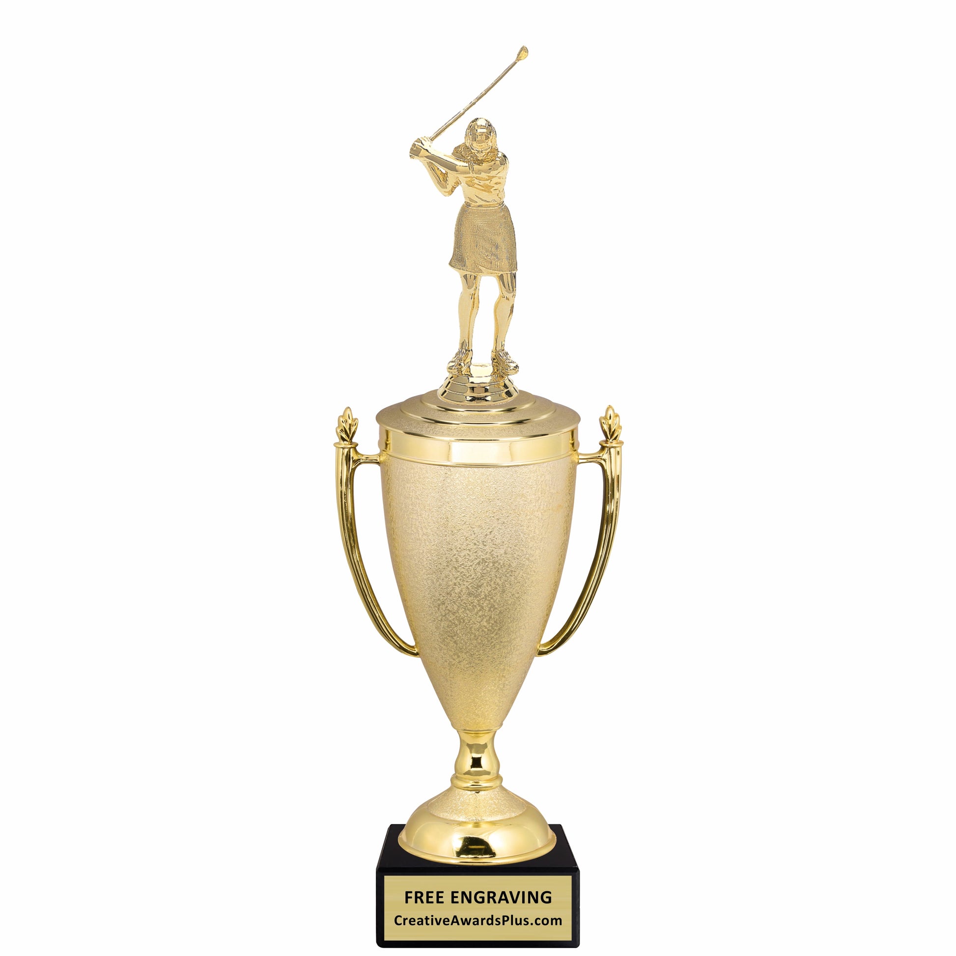 Stippled Cup Golf Trophy 15.25" / Gold / Female