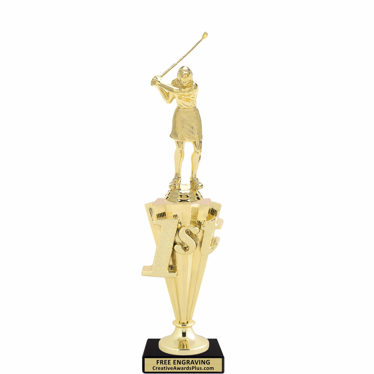 Golf 1st Place Trophy 12" / Gold / Female