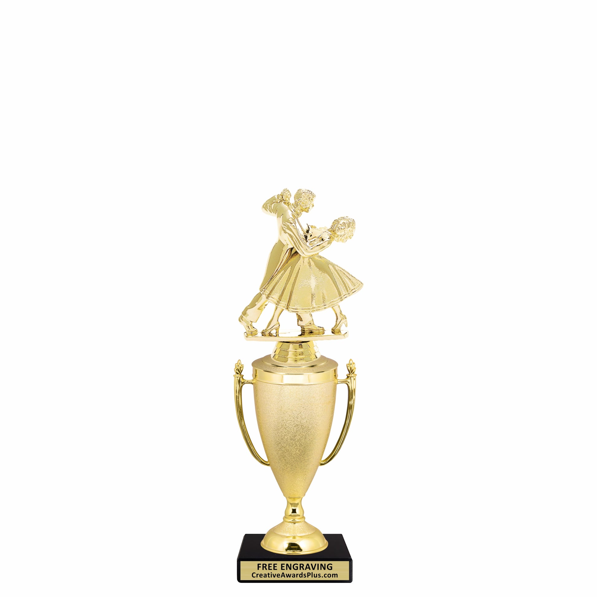 Stippled Cup Couple Dancing Trophy 10.63" / Gold