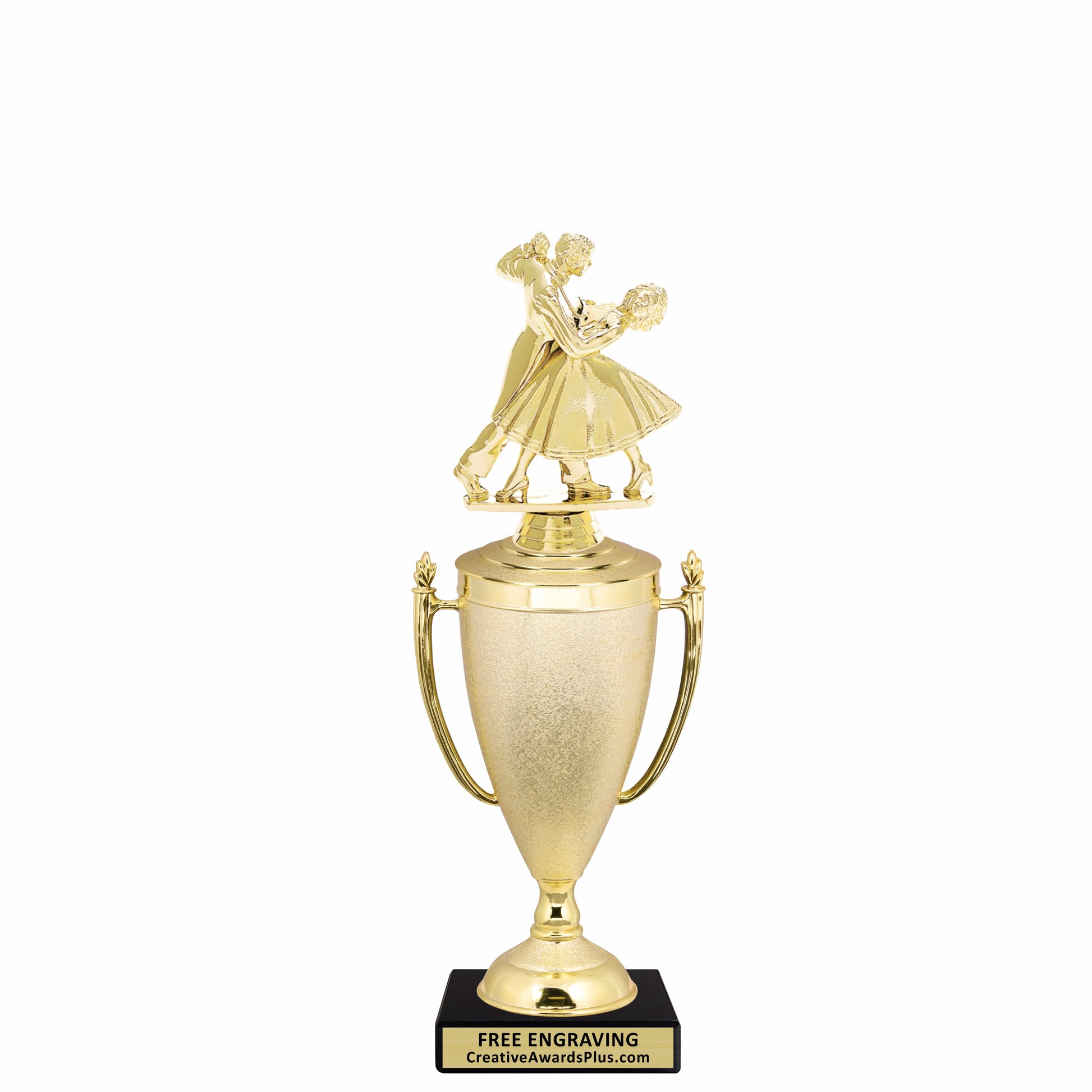 Stippled Cup Couple Dancing Trophy 13.4" / Gold