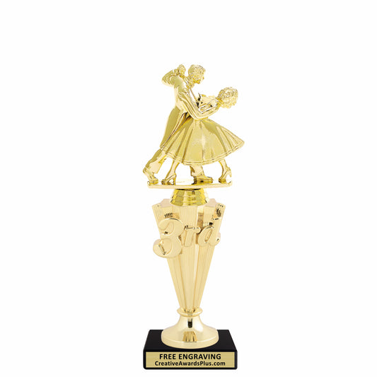 Couple Dancing 3rd Place Trophy 10" / Gold