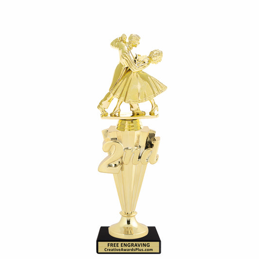 Couple Dancing 2nd Place Trophy 10.5" / Gold