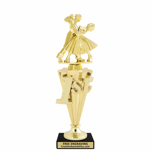 Couple Dancing 1st Place Trophy 11" / Gold
