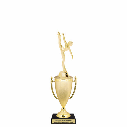 Stippled Cup Modern Dance Trophy 11.75" / Gold