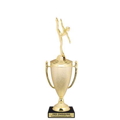 Stippled Cup Modern Dance Trophy 13.5" / Gold