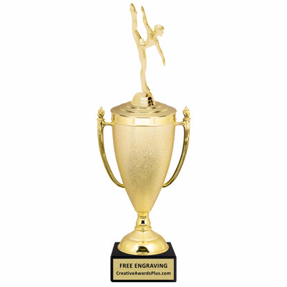 Stippled Cup Modern Dance Trophy 15.63" / Gold