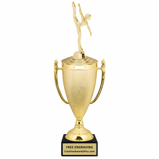 Stippled Cup Modern Dance Trophy 15.63" / Gold