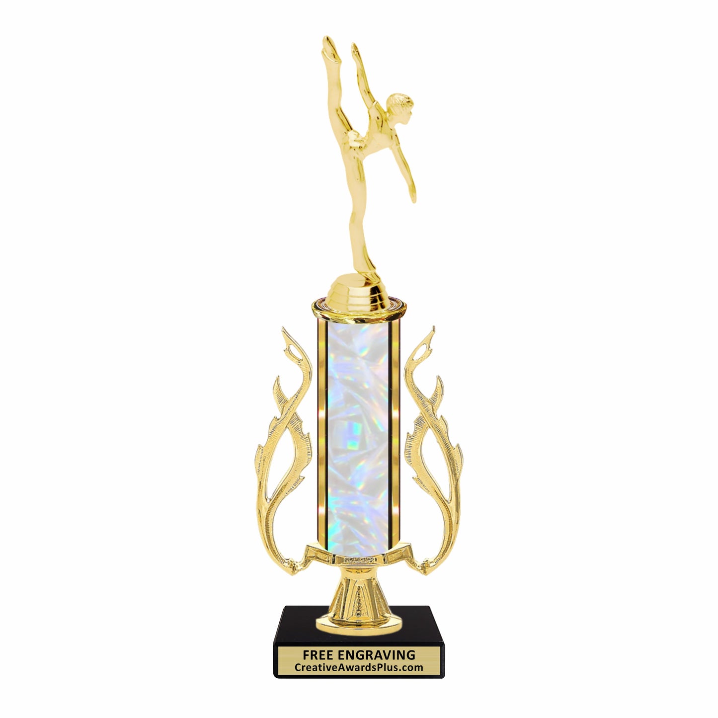Flaming Modern Dance Trophy 13.5" / Gold