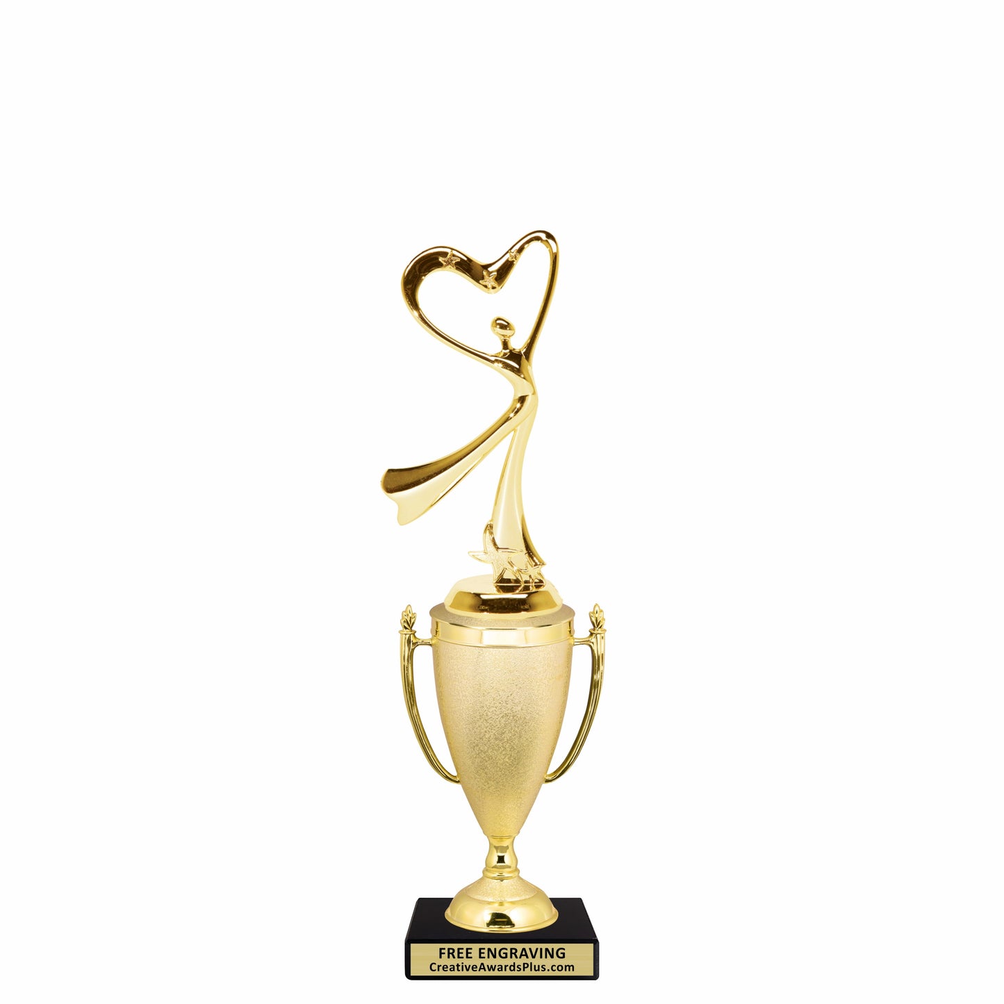 Stippled Cup Heart Dancer Trophy 12" / Gold