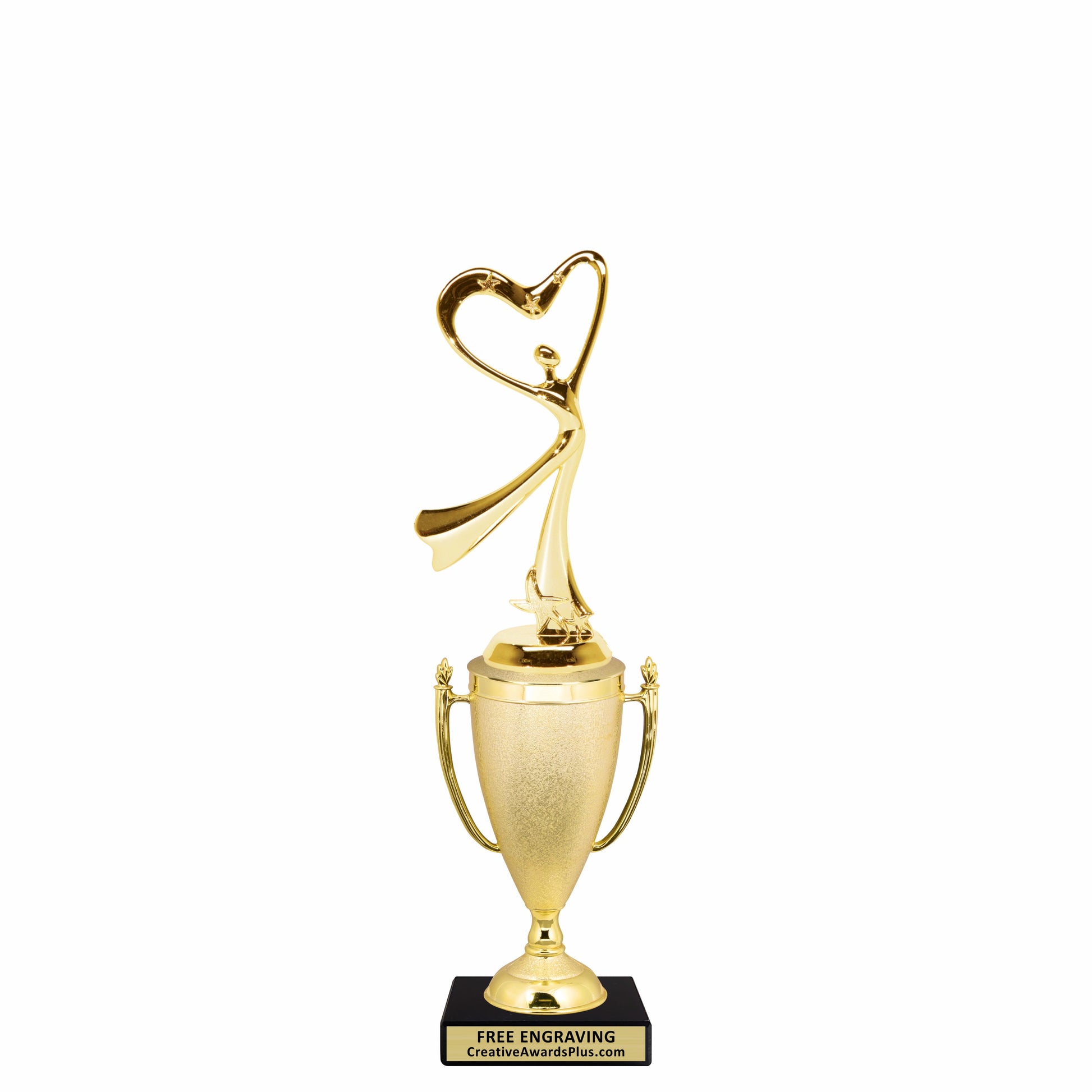 Stippled Cup Heart Dancer Trophy 12" / Gold
