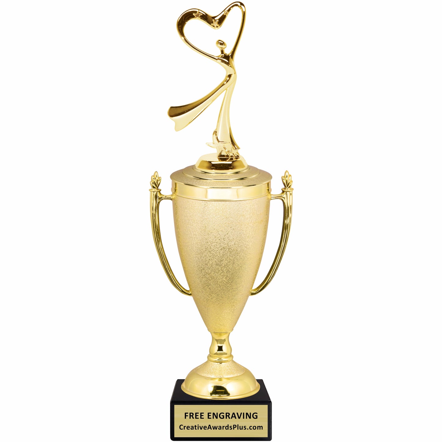 Stippled Cup Heart Dancer Trophy 16" / Gold