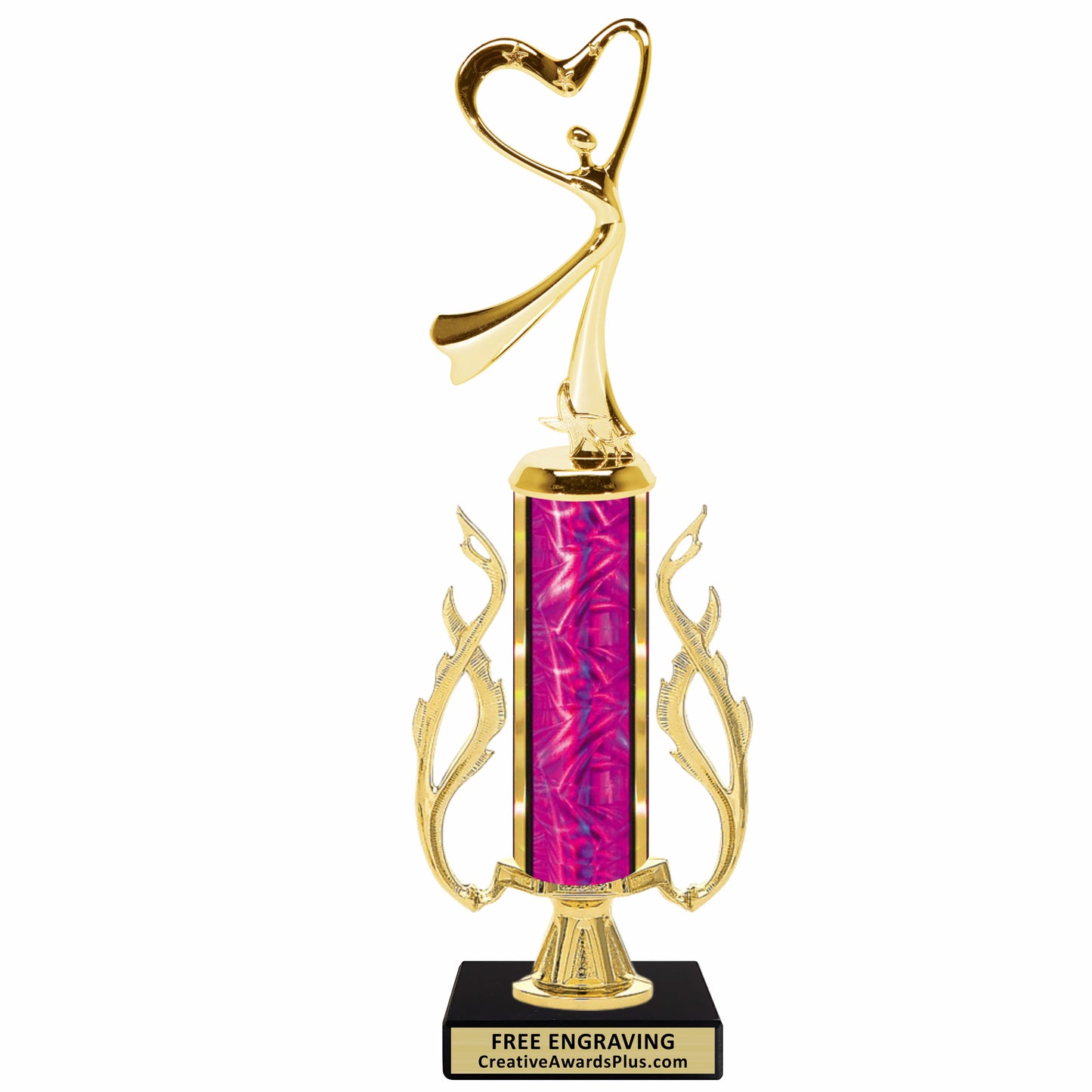 Flaming Heart Dancer Trophy 13.63" / Gold