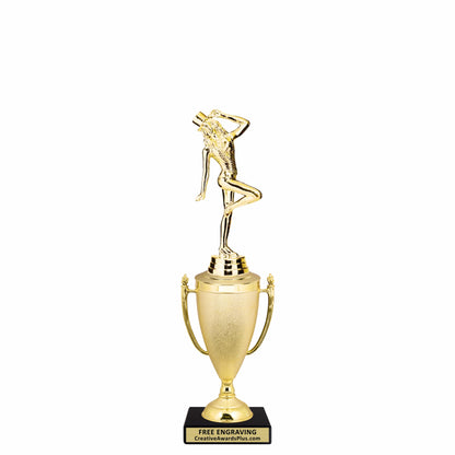 Stippled Cup Jazz Tap Dancer Trophy 11.75" / Gold