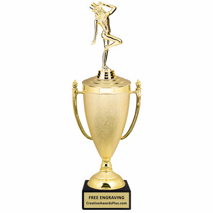 Stippled Cup Jazz Tap Dancer Trophy 15.75" / Gold