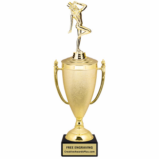 Stippled Cup Jazz Tap Dancer Trophy 15.75" / Gold