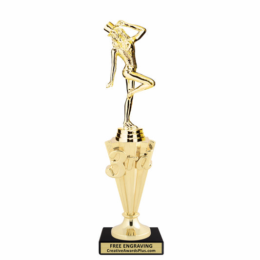Jazz Tap Dancer 3rd Place Trophy 11.25" / Gold