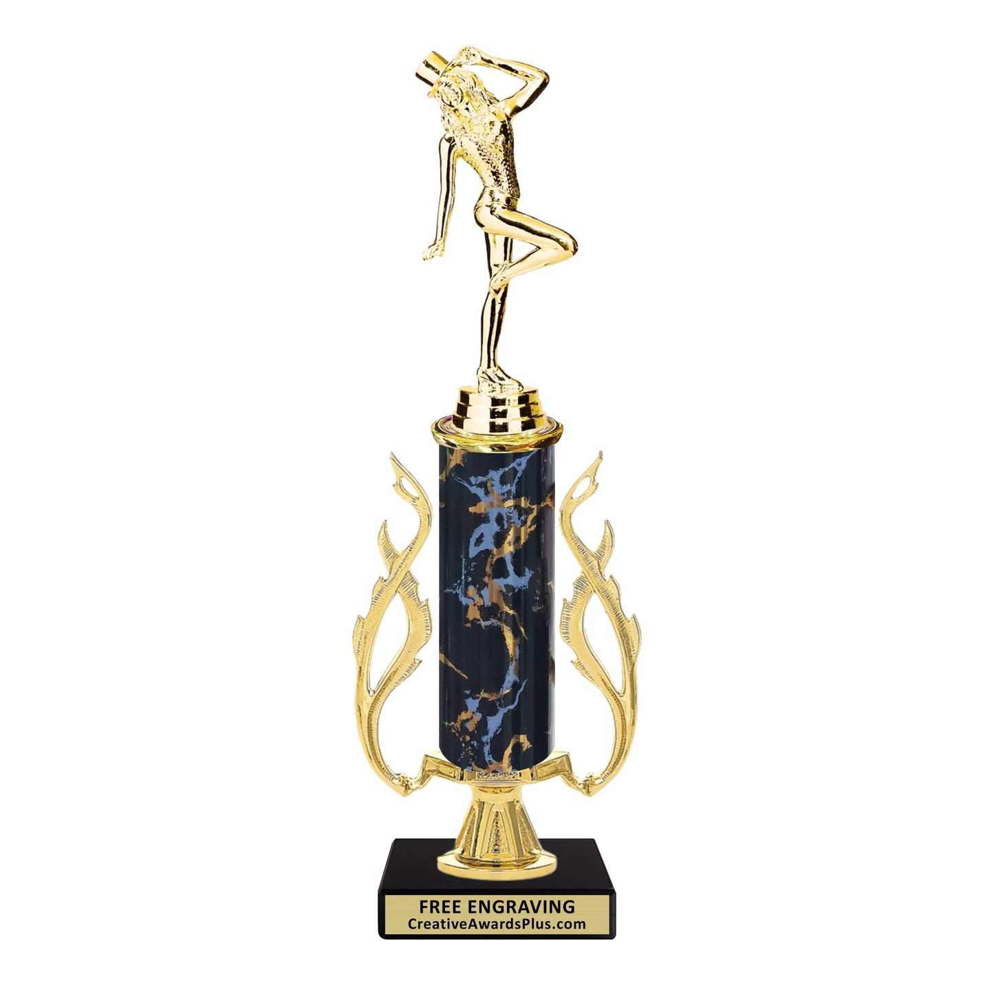 Flaming Jazz Tap Dancer Trophy 13.5" / Gold