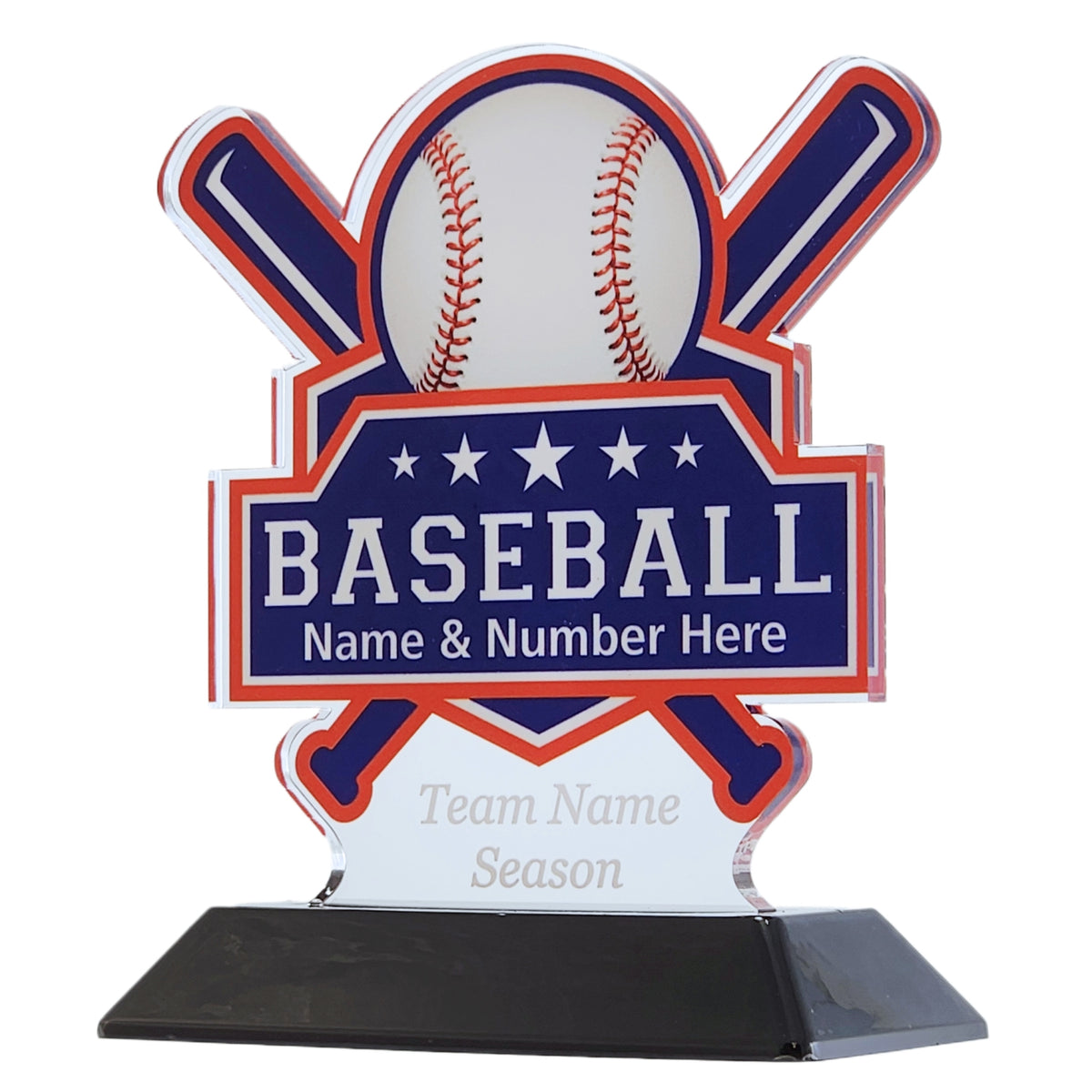 Acrylic Patriot Baseball Award 6" / Multiple