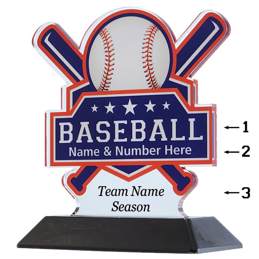 Acrylic Patriot Baseball Award 6" / Multiple