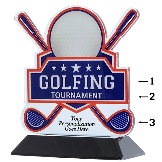 Acrylic Patriot Golf Award 6" / Multiple