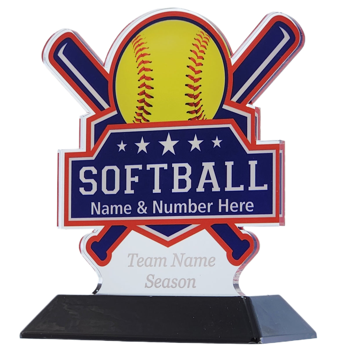 Acrylic Patriot Softball Award 6" / Multiple