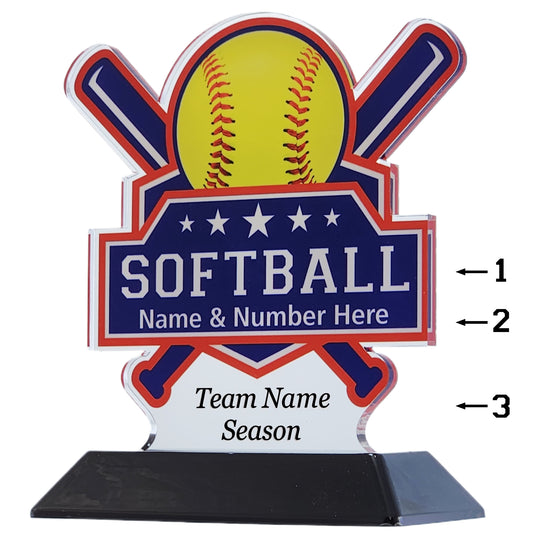 Acrylic Patriot Softball Award 6" / Multiple