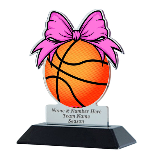 Acrylic Ribbon Basketball Award 6" / Multiple