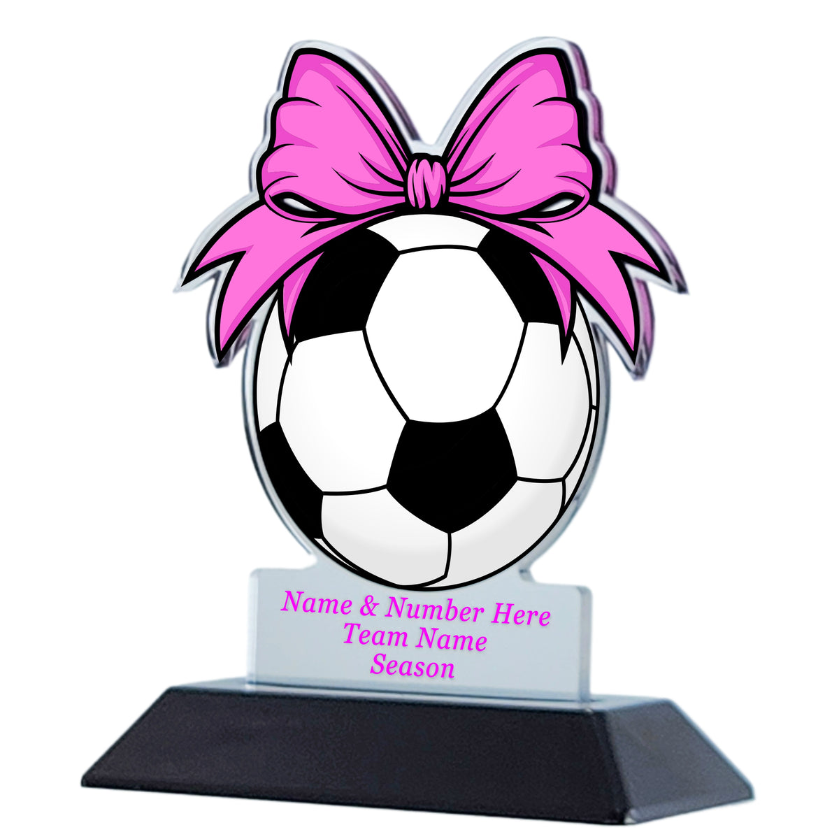Acrylic Ribbon Soccer Award 6" / Multiple