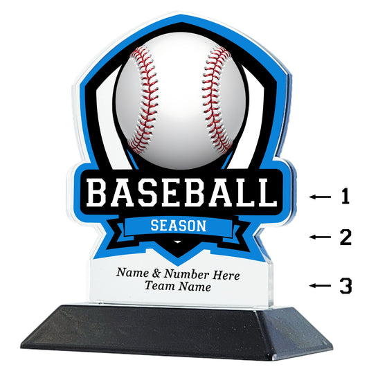 Acrylic Shield Baseball Award 6" / Multiple