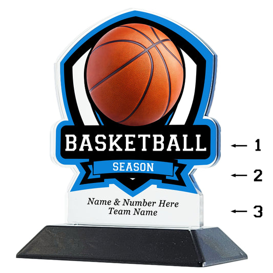 Acrylic Shield Basketball Award 6" / Multiple