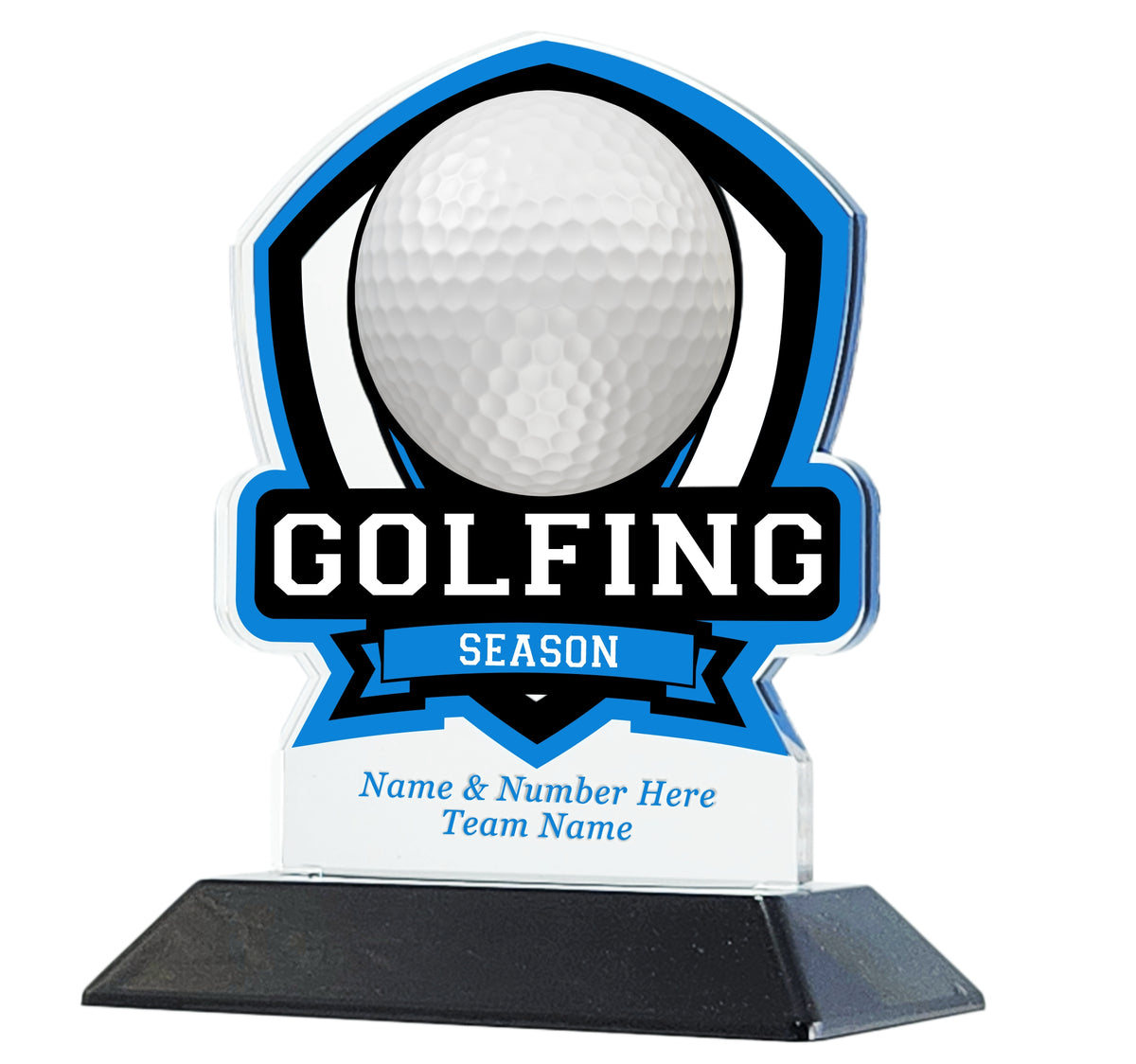 Acrylic Shield Golf Award 6" / Multiple
