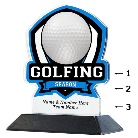Acrylic Shield Golf Award 6" / Multiple