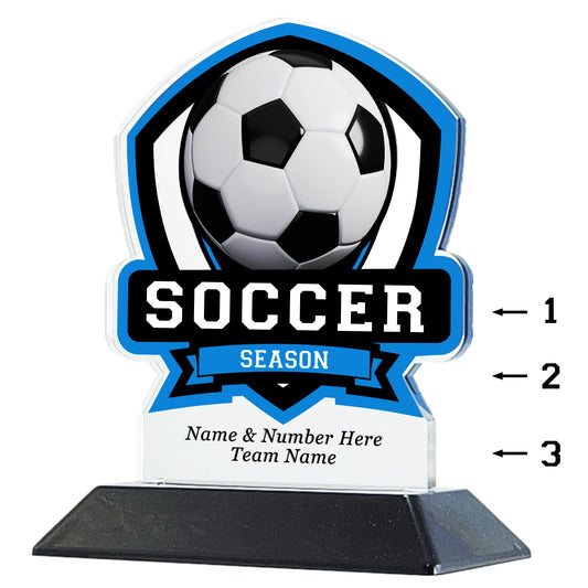 Acrylic Shield Soccer Award 6" / Multiple