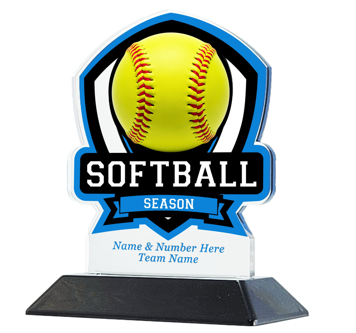Acrylic Shield Softball Award 6" / Multiple