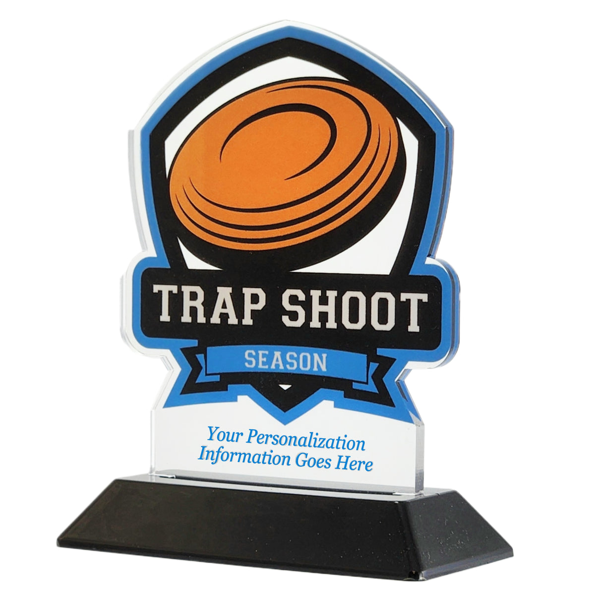 Acrylic Shield Trap Shooting Award 6" / Multiple