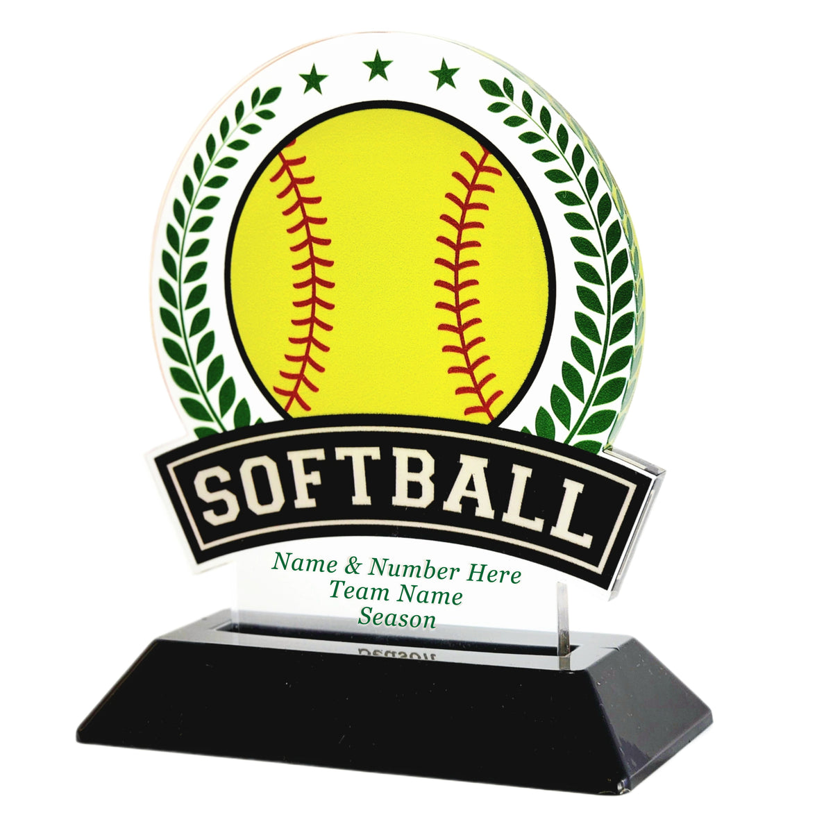 Acrylic Victory Softball Award 6" / Multiple