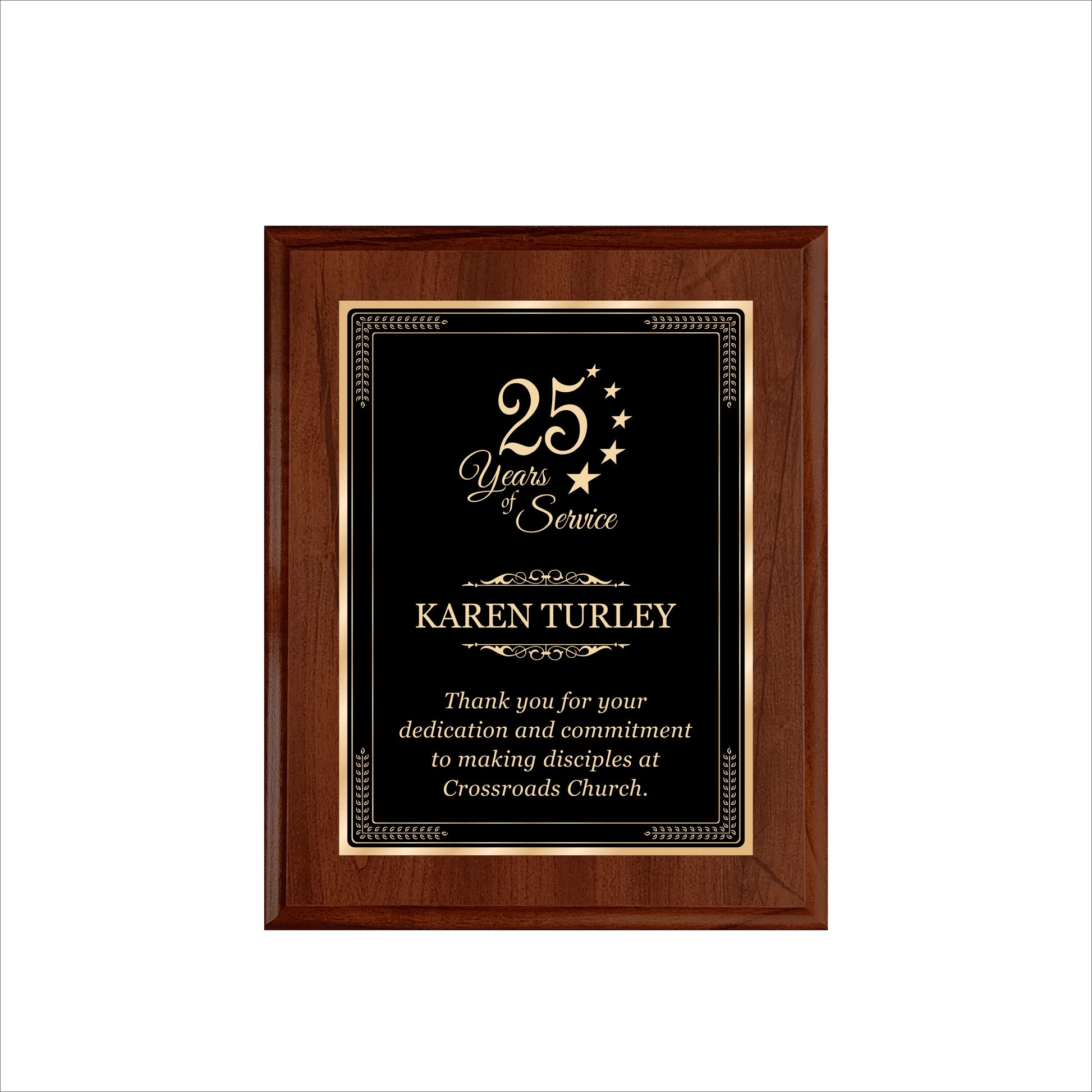 Cherry Finished Plaque 8" X 10 / Cherry / Elite Border