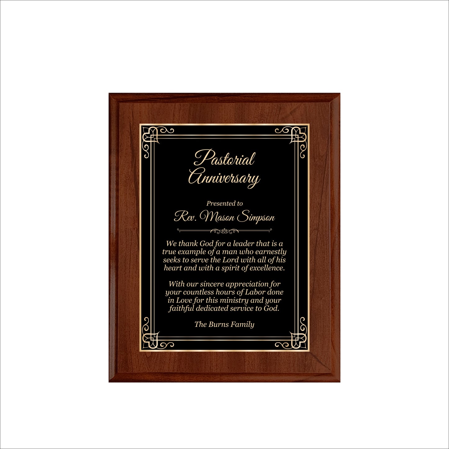 Cherry Finished Plaque 8" X 10 / Cherry / Hearts