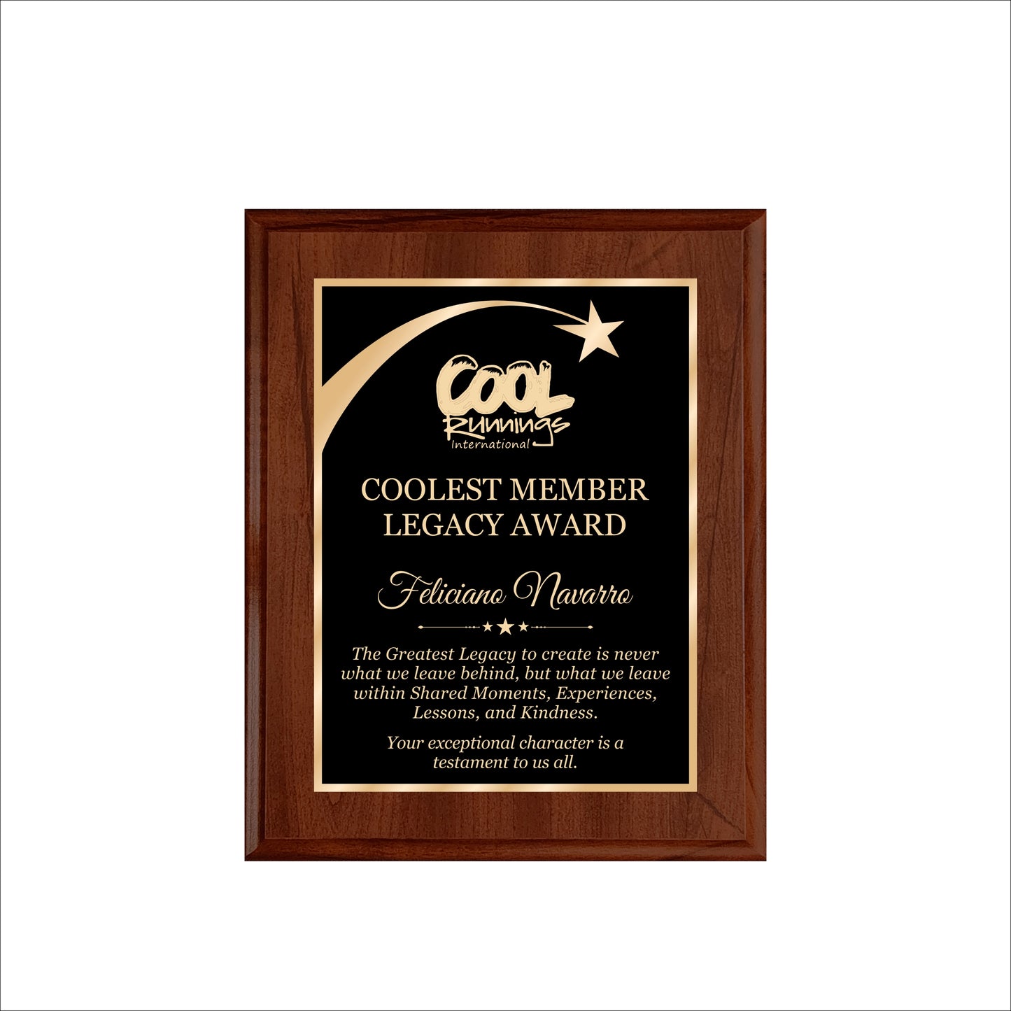 Cherry Finished Plaque 8" X 10 / Cherry / Shooting Star