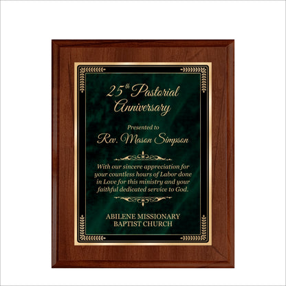 Designer Green Marble Cherry Plaque 8" X 10 / Cherry / Marble Mist Green