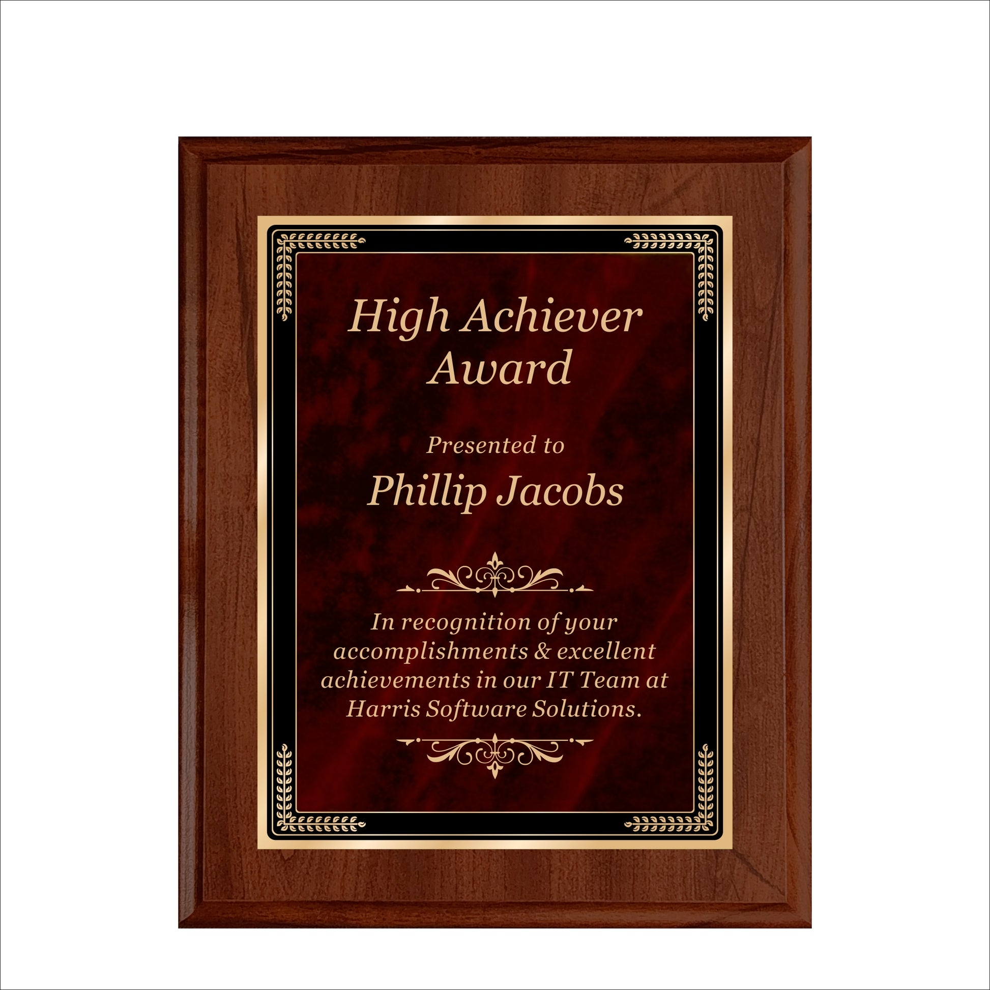 Designer Red Sienna Marble Cherry Plaque 8" X 10 / Cherry / Marble Mist Red Sienna