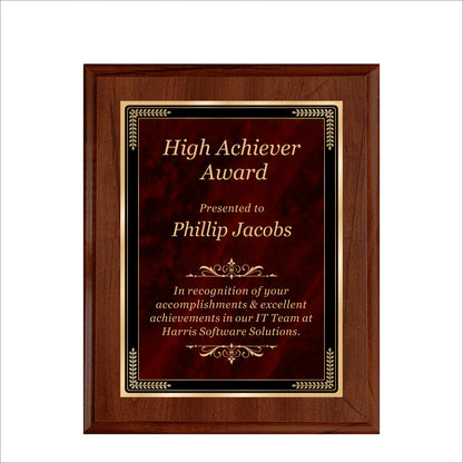 Designer Red Sienna Marble Cherry Plaque 8" X 10 / Cherry / Marble Mist Red Sienna