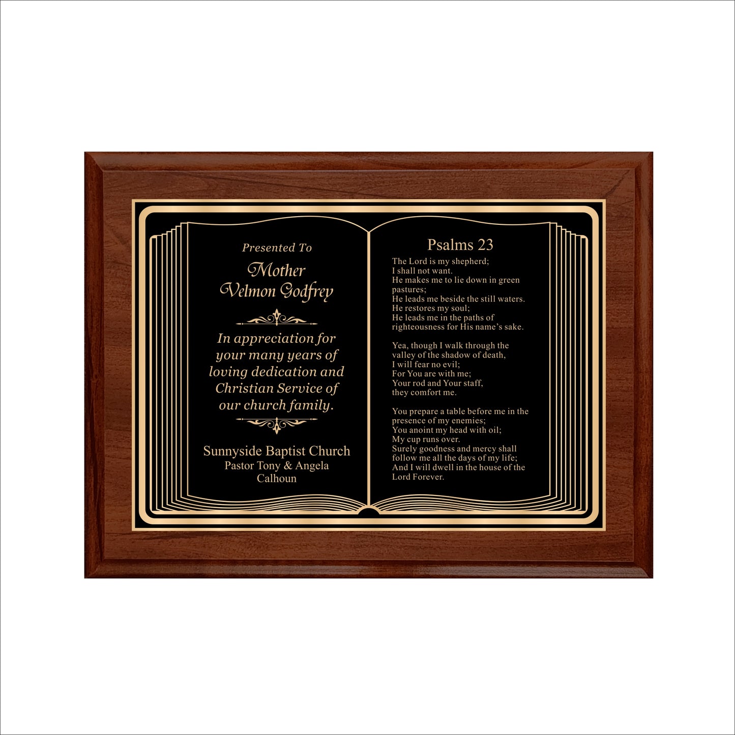 Bible Themed Cherry Plaque 9" X 12" / Cherry / Bible / Book