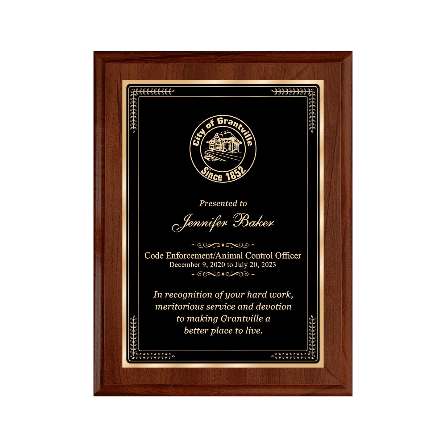 Cherry Finished Plaque 9" X 12" / Cherry / Elite Border