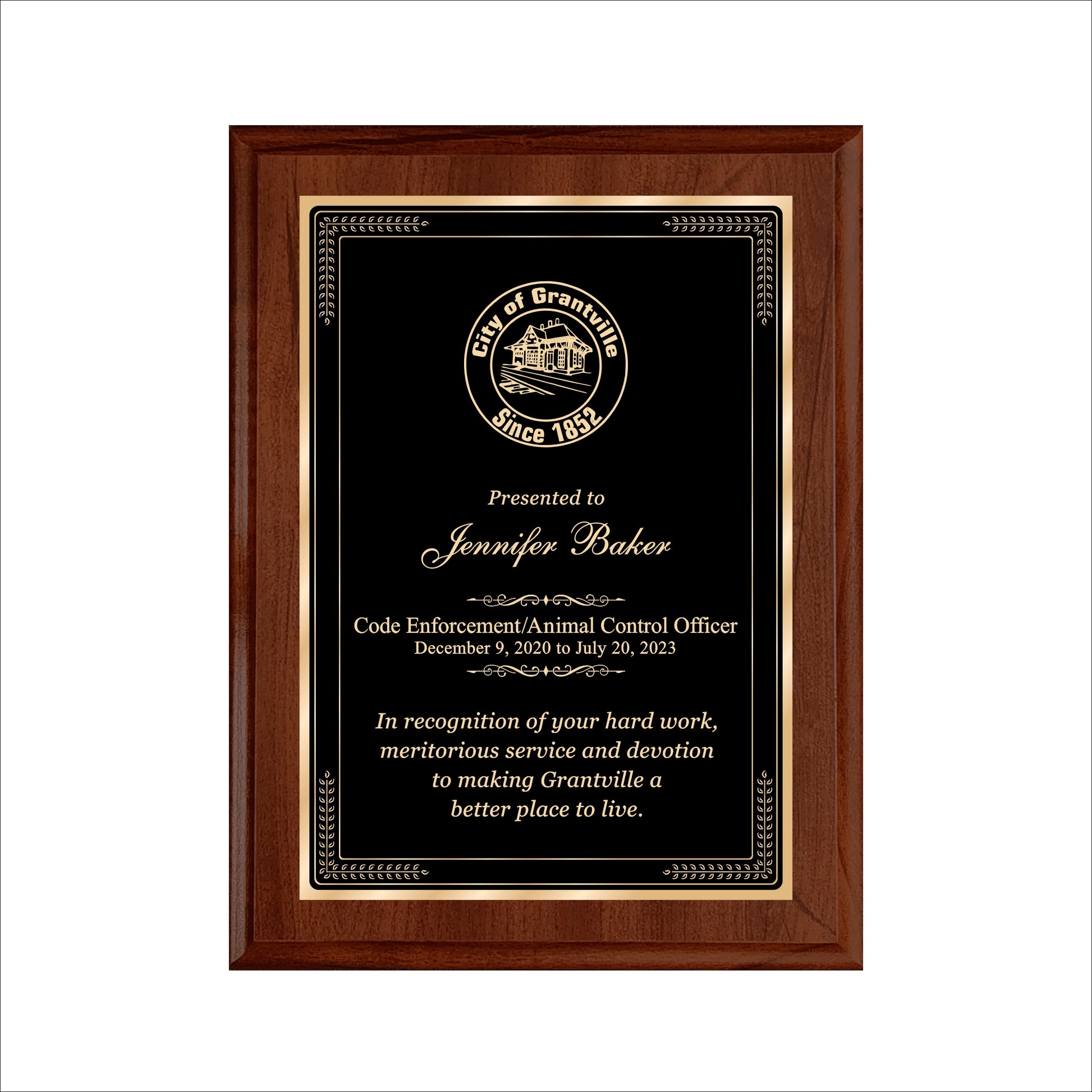 Cherry Finished Plaque 9" X 12" / Cherry / Elite Border