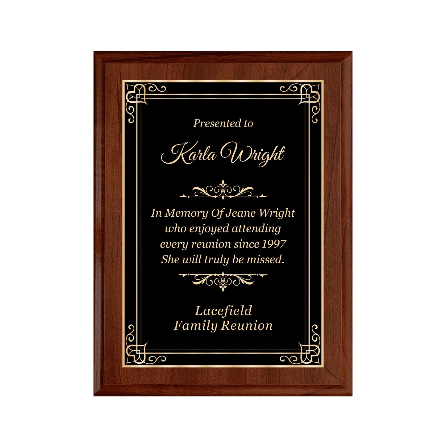 Cherry Finished Plaque 9" X 12" / Cherry / Hearts