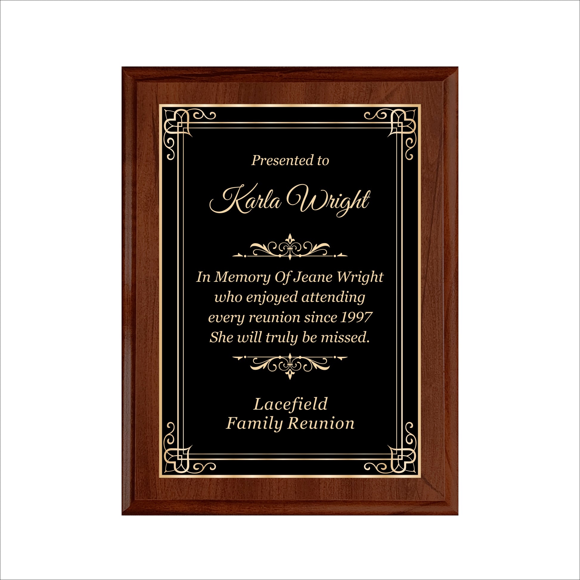 Cherry Finished Plaque 9" X 12" / Cherry / Hearts